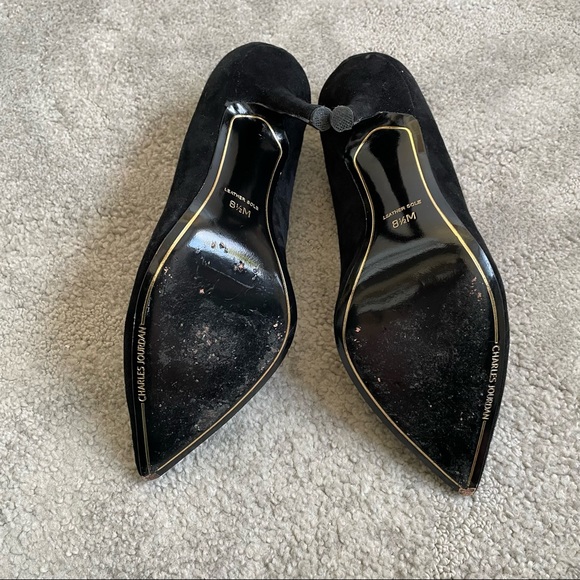 Charles Jourdan Paris Black Suede Pointed Toe High Heel Pumps EUC Size 8.5 - Picture 4 of 9
